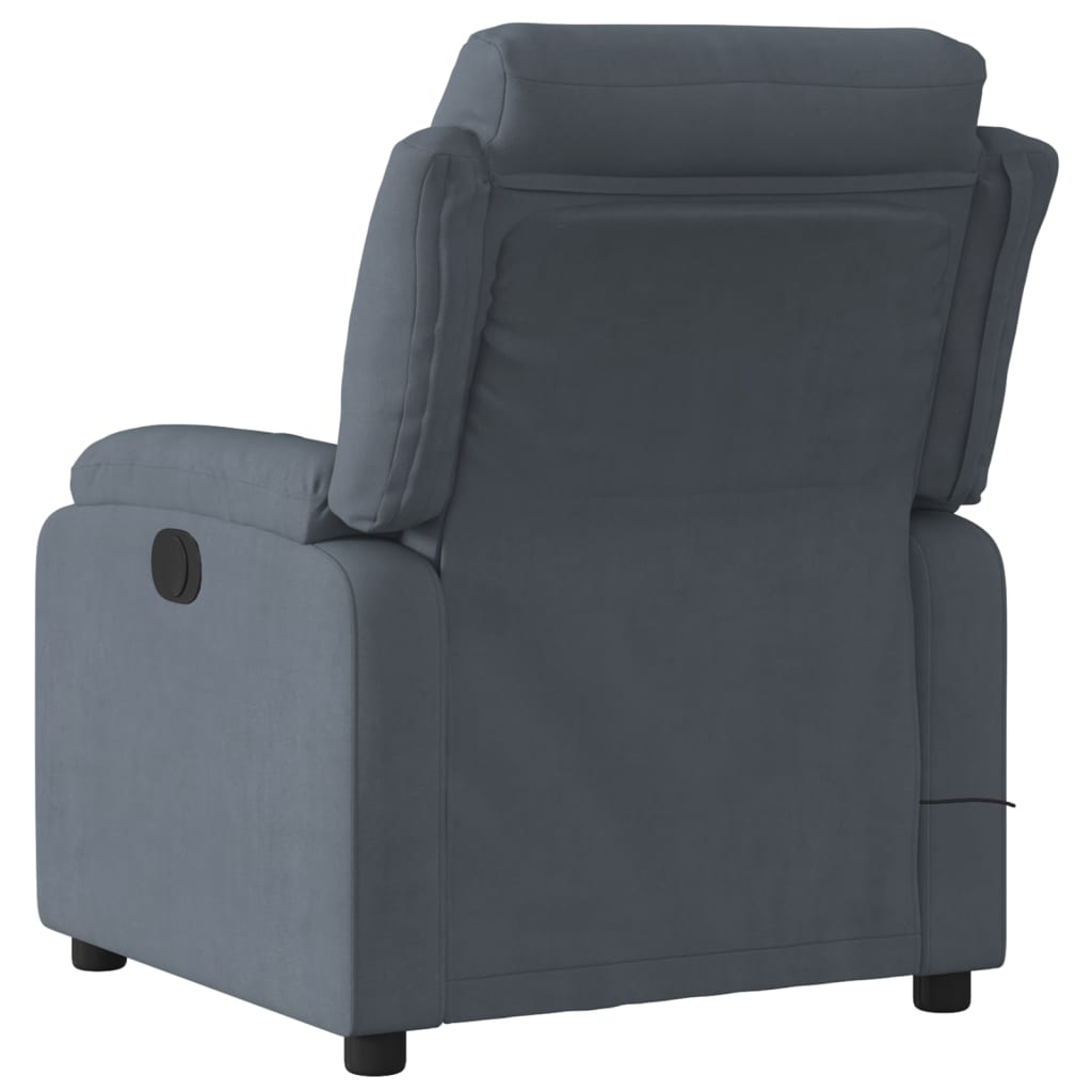 Massagestoel in donkergrijs fluweel is nu te koop bij PeponiXL, paradijselijk wonen!