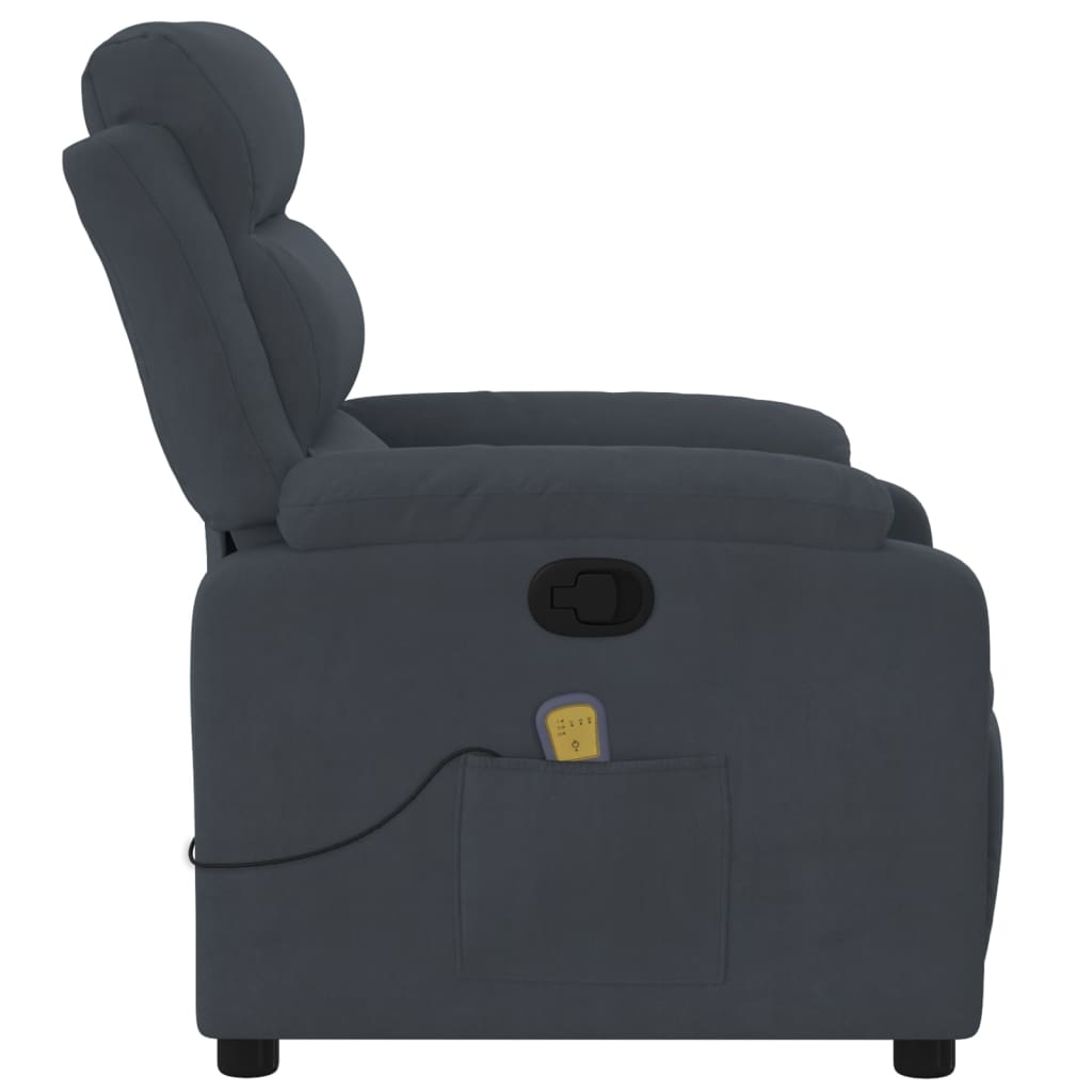 Massagestoel in donkergrijs fluweel is nu te koop bij PeponiXL, paradijselijk wonen!