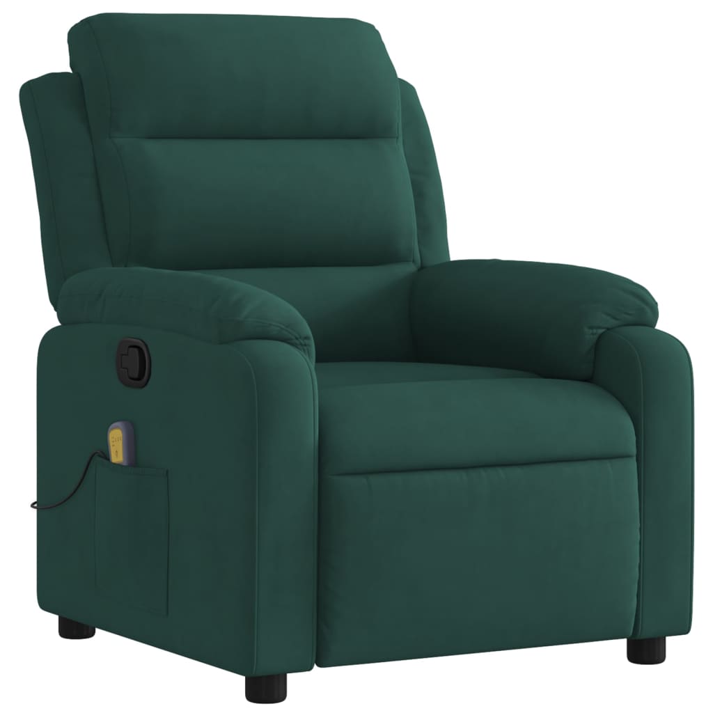 Massagestoel in donkergroen fluweel is nu te koop bij PeponiXL, paradijselijk wonen!