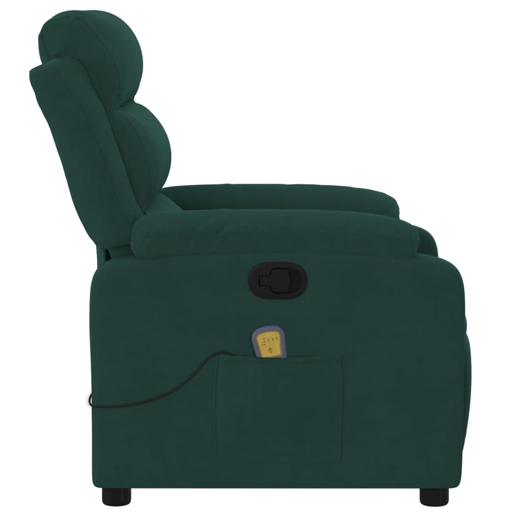 Massagestoel in donkergroen fluweel is nu te koop bij PeponiXL, paradijselijk wonen!