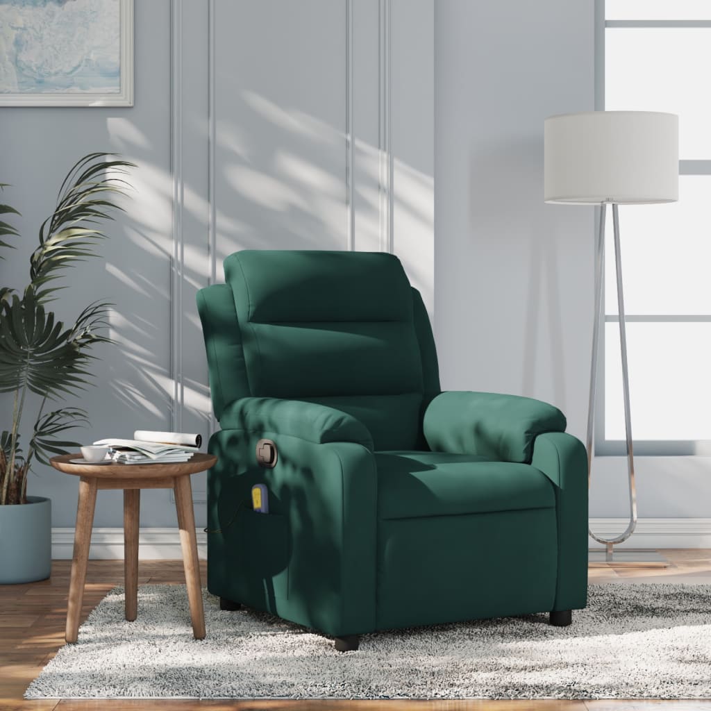 Massagestoel in donkergroen fluweel is nu te koop bij PeponiXL, paradijselijk wonen!