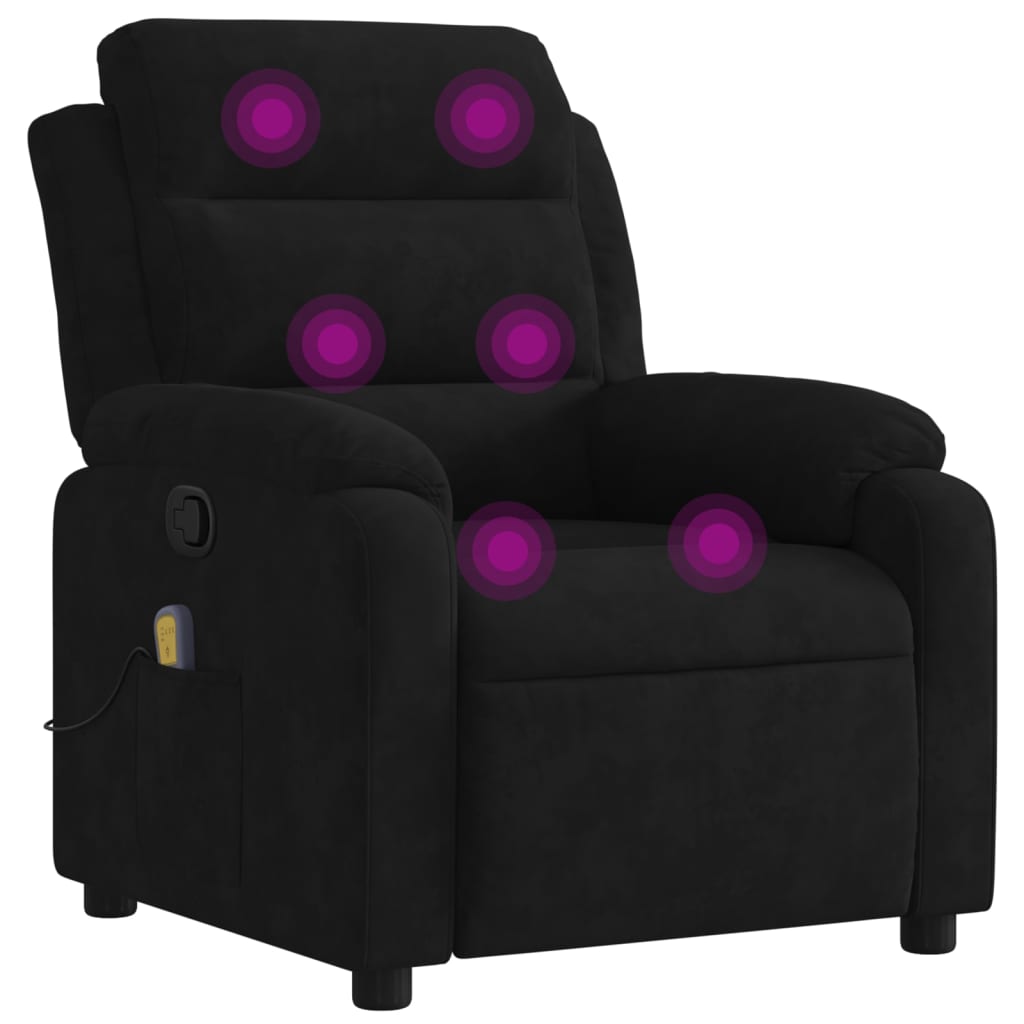 Massagestoel van zwart fluweel is nu te koop bij PeponiXL, paradijselijk wonen!