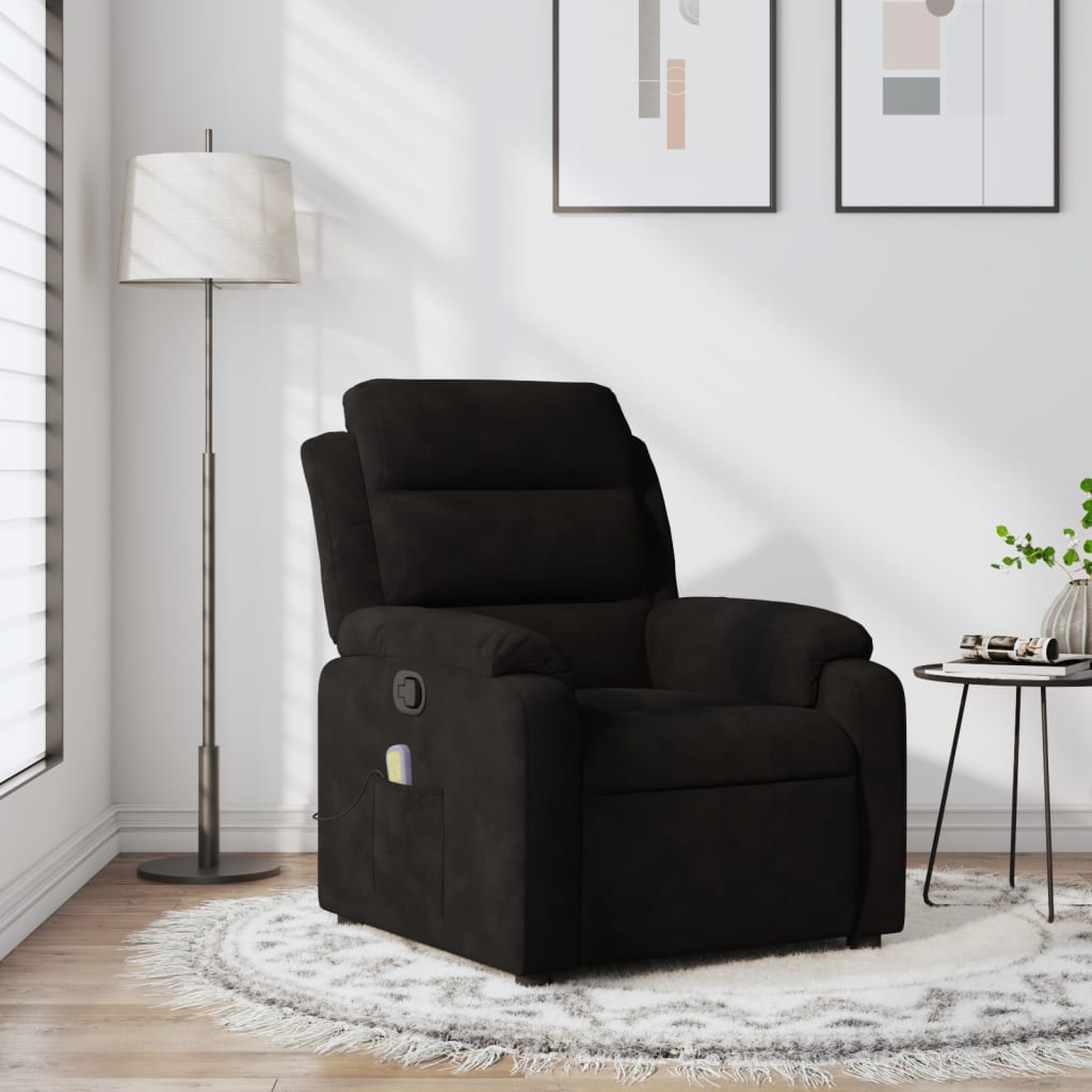 Massagestoel van zwart fluweel is nu te koop bij PeponiXL, paradijselijk wonen!