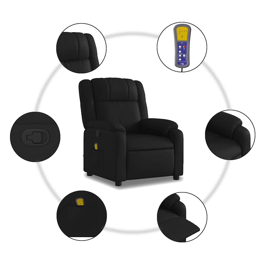 Massagestoel van zwart kunstleer is nu te koop bij PeponiXL, paradijselijk wonen!