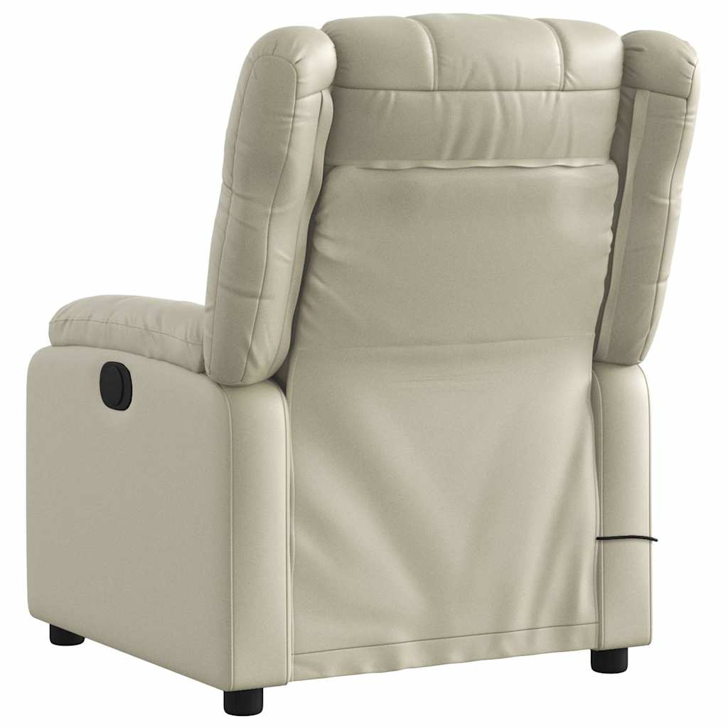 Massagestoel van kunstleer in crèmekleur is nu te koop bij PeponiXL, paradijselijk wonen!