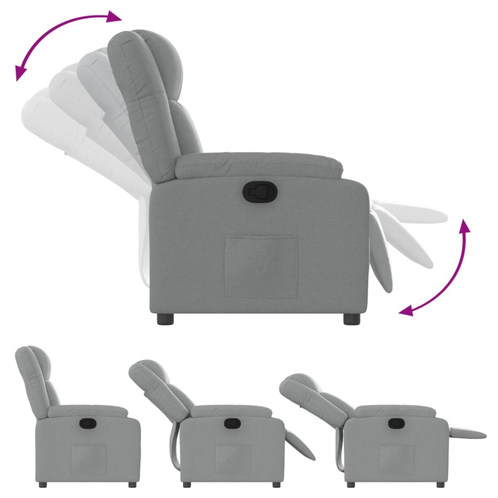 Relaxfauteuil lichtgrijze stof is nu te koop bij PeponiXL, paradijselijk wonen!