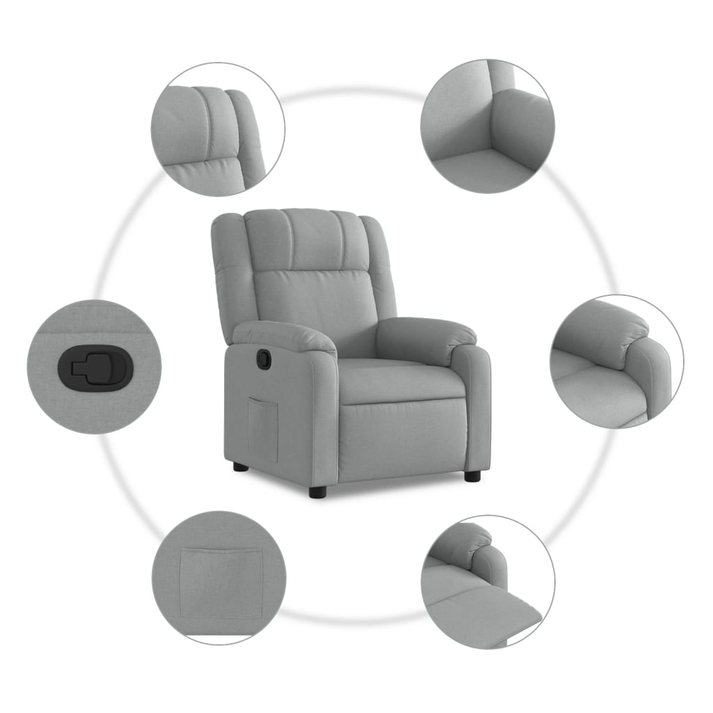 Relaxfauteuil lichtgrijze stof is nu te koop bij PeponiXL, paradijselijk wonen!
