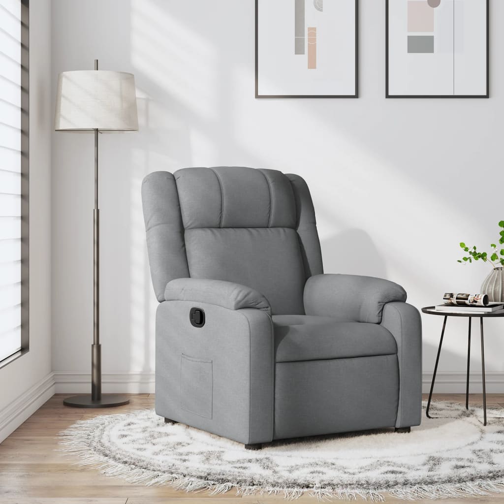 Relaxfauteuil lichtgrijze stof is nu te koop bij PeponiXL, paradijselijk wonen!