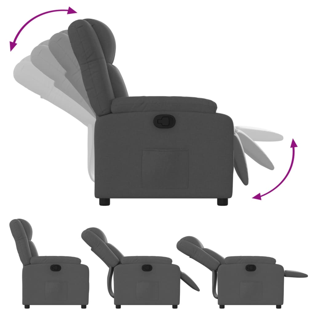 Relaxfauteuil donkergrijze stof is nu te koop bij PeponiXL, paradijselijk wonen!