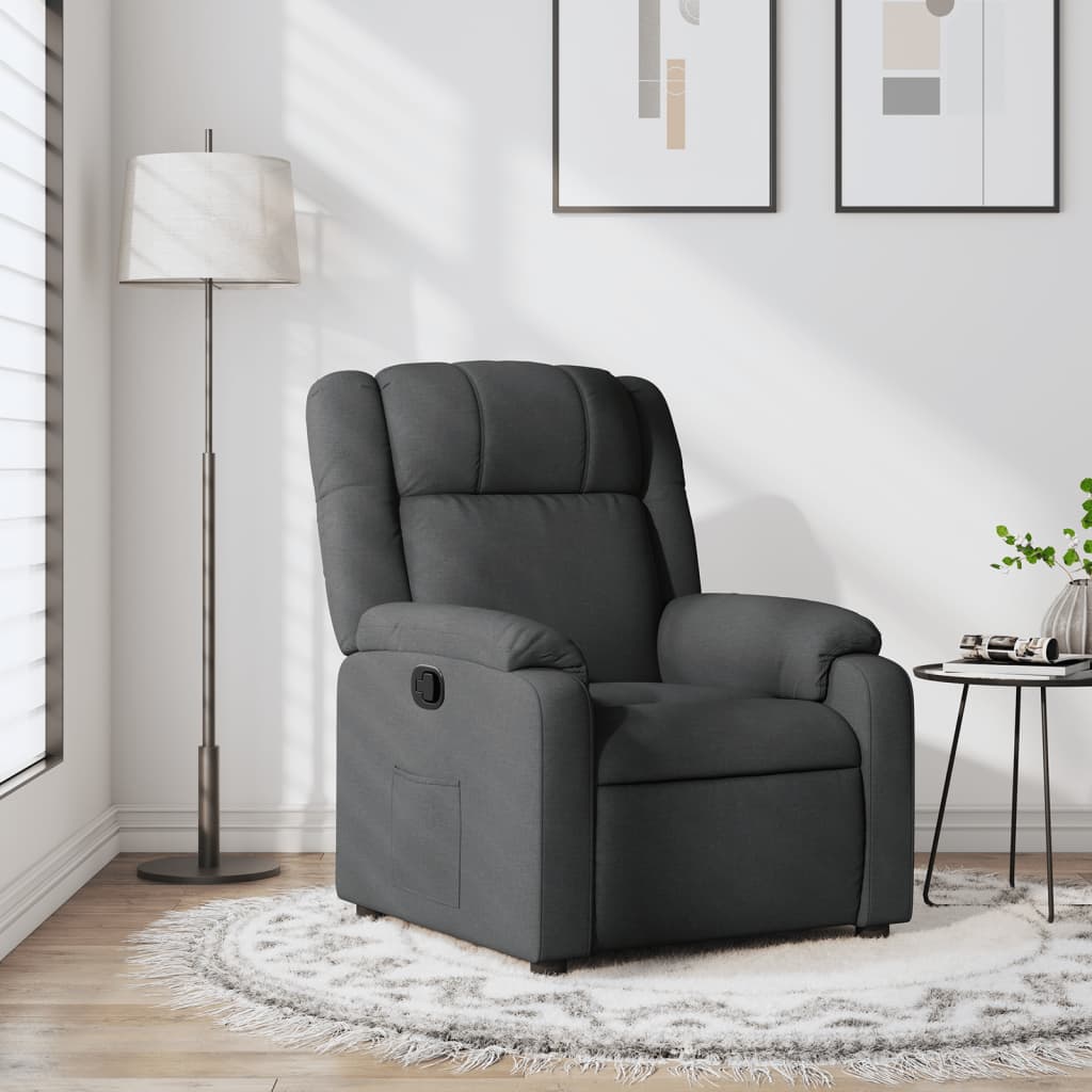 Relaxfauteuil donkergrijze stof is nu te koop bij PeponiXL, paradijselijk wonen!