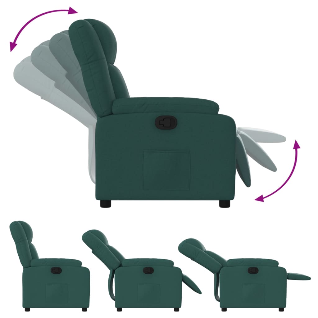 Relaxfauteuil donkergroene stof is nu te koop bij PeponiXL, paradijselijk wonen!