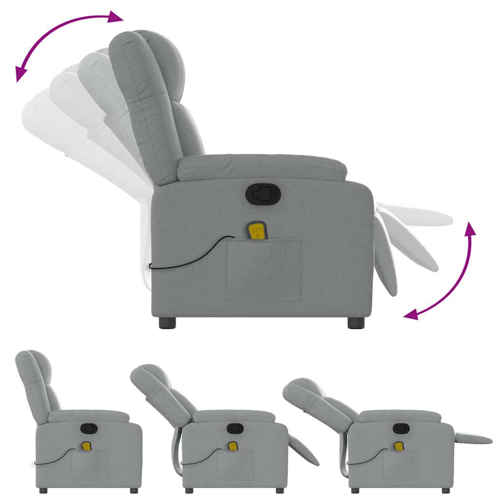 Massagestoel met lichtgrijze stof is nu te koop bij PeponiXL, paradijselijk wonen!