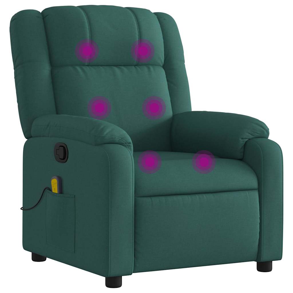 Massagestoel met donkergroene stof is nu te koop bij PeponiXL, paradijselijk wonen!