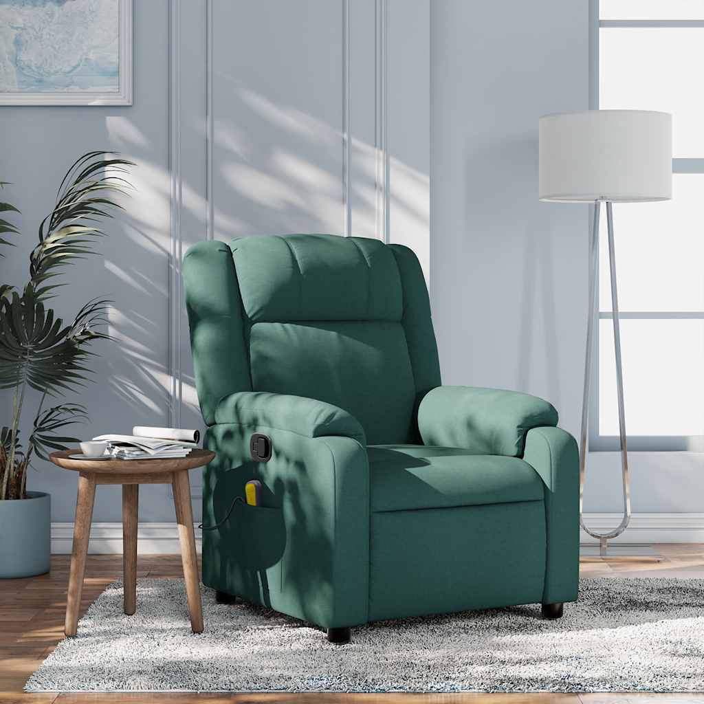 Massagestoel met donkergroene stof is nu te koop bij PeponiXL, paradijselijk wonen!