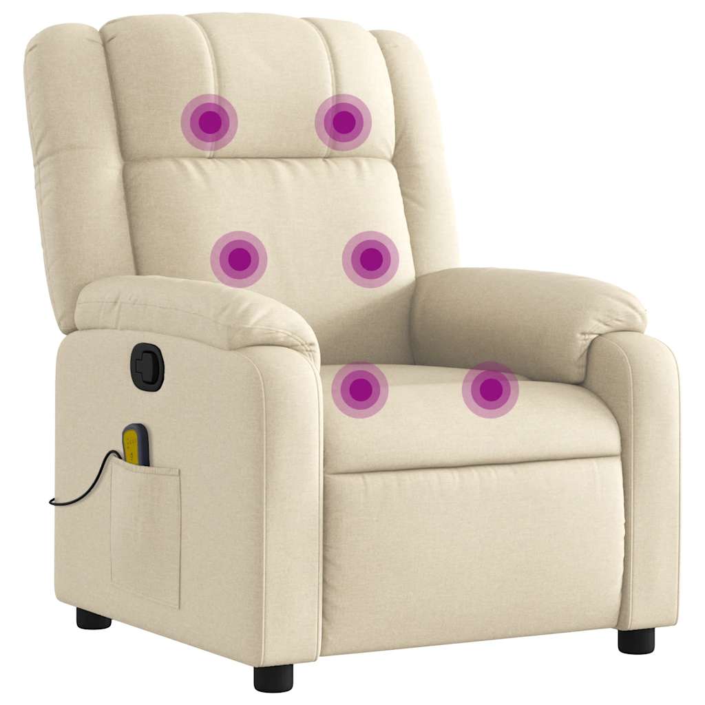 Massagestoel met crèmekleurige stof is nu te koop bij PeponiXL, paradijselijk wonen!