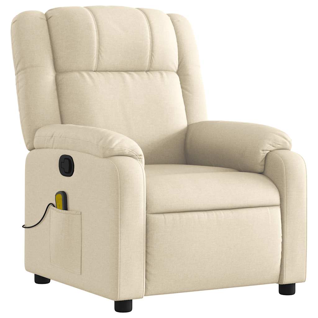 Massagestoel met crèmekleurige stof is nu te koop bij PeponiXL, paradijselijk wonen!