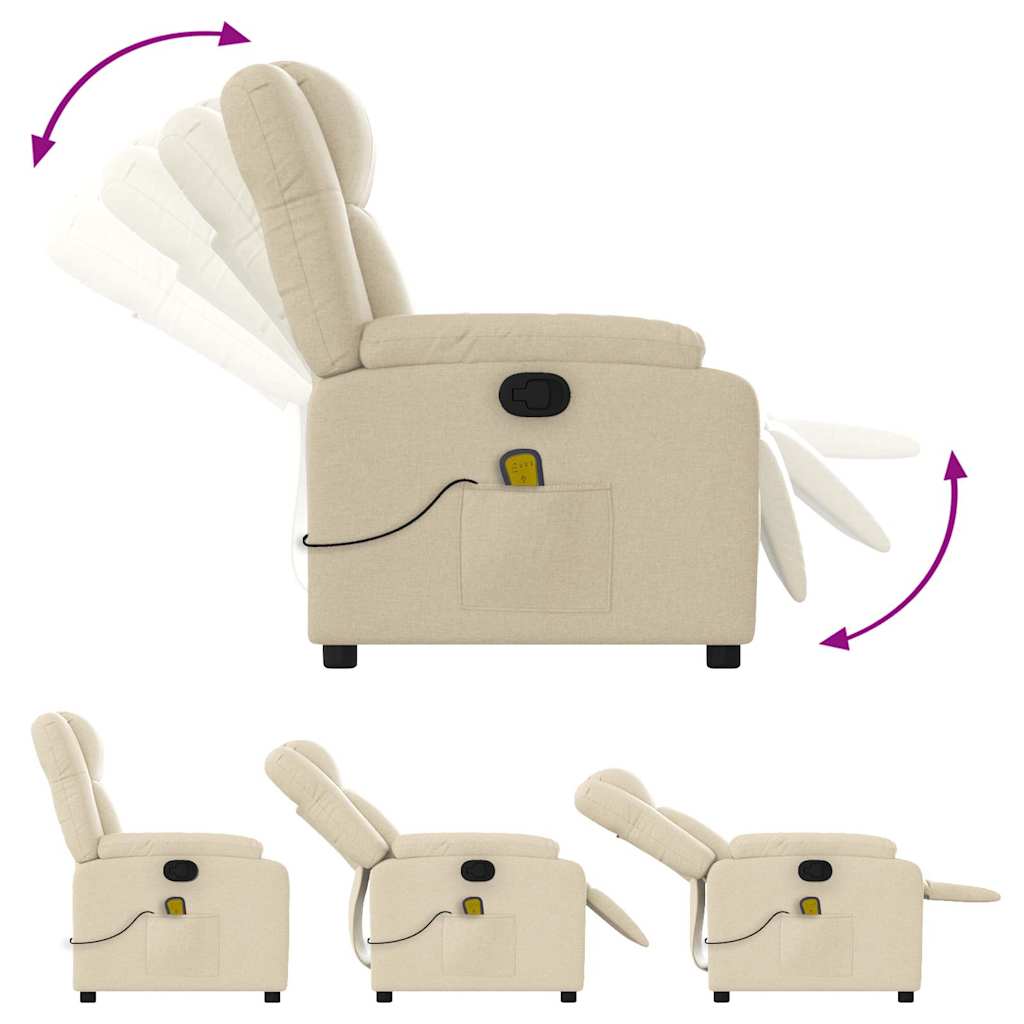 Massagestoel met crèmekleurige stof is nu te koop bij PeponiXL, paradijselijk wonen!