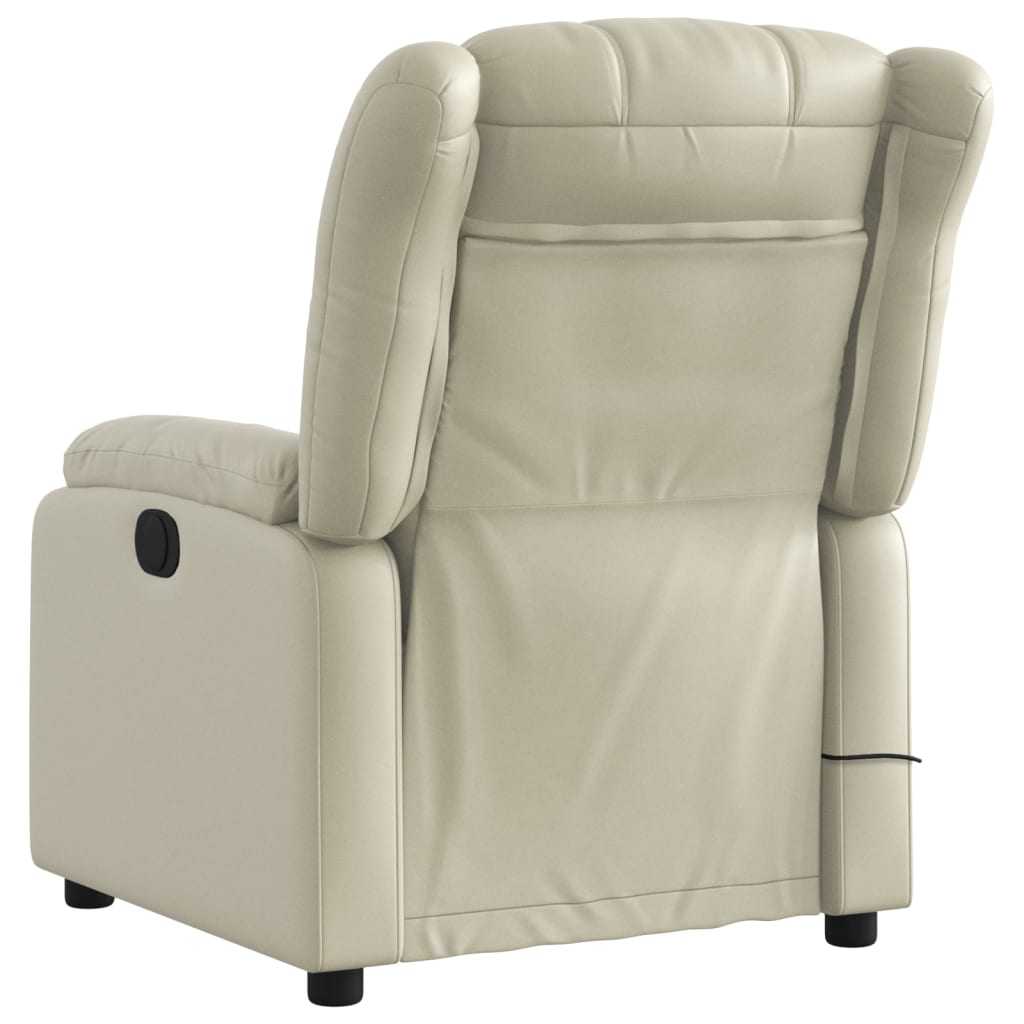 Massagestoel van kunstleer in crèmekleur is nu te koop bij PeponiXL, paradijselijk wonen!