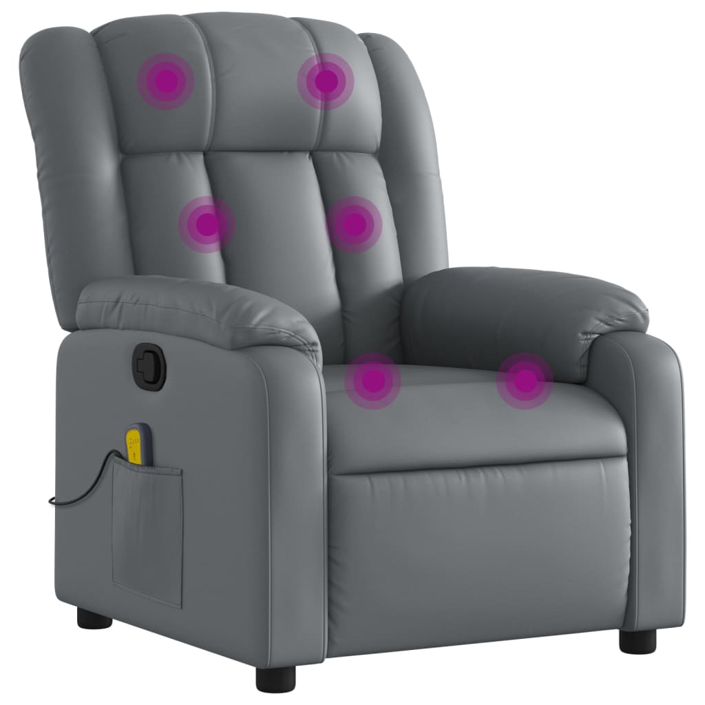 Massagestoel van grijs kunstleer is nu te koop bij PeponiXL, paradijselijk wonen!