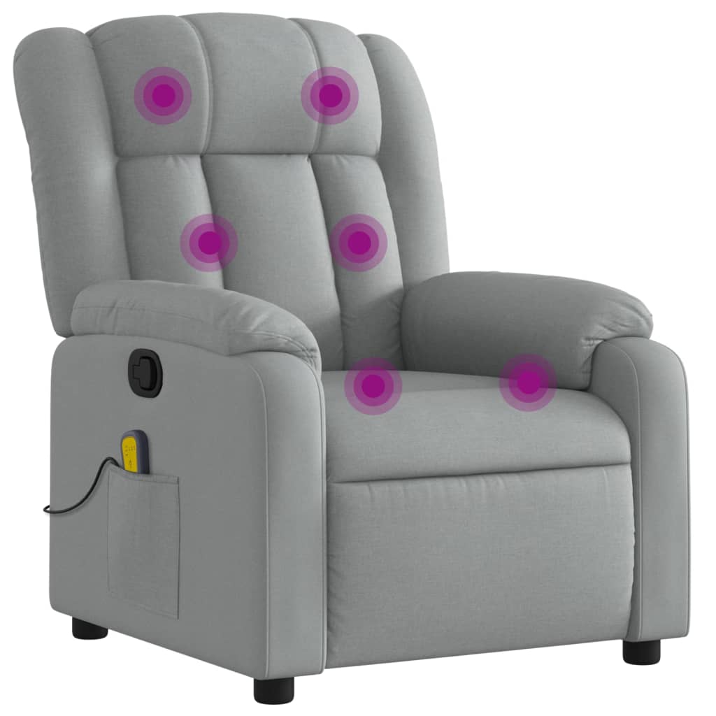 Massagestoel met lichtgrijze stof is nu te koop bij PeponiXL, paradijselijk wonen!