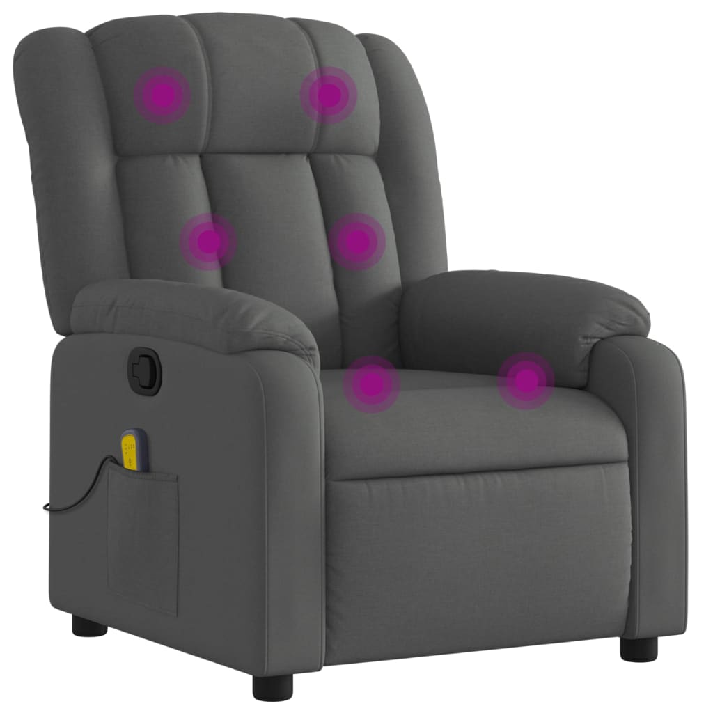Massagestoel in donkergrijze stof is nu te koop bij PeponiXL, paradijselijk wonen!