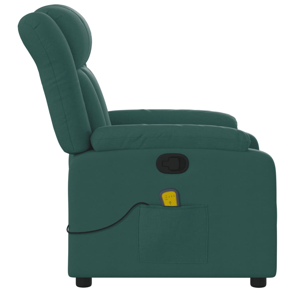 Massagestoel met donkergroene stof is nu te koop bij PeponiXL, paradijselijk wonen!