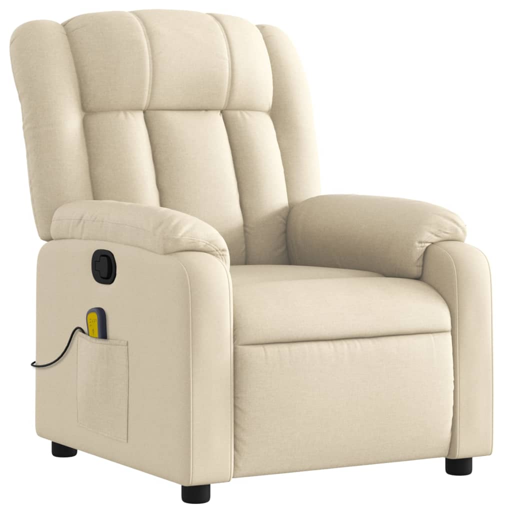 Massagestoel met crèmekleurige stof is nu te koop bij PeponiXL, paradijselijk wonen!