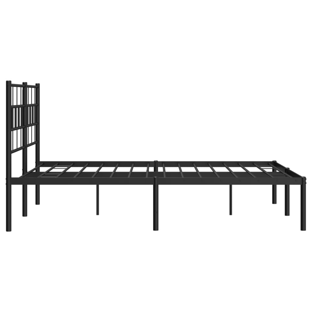 Bedframe met hoofdbord metaal zwart 120x200 cm is nu te koop bij PeponiXL, paradijselijk wonen!