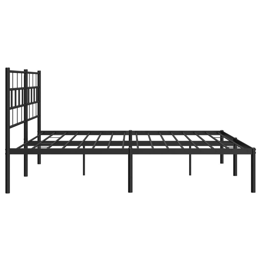 Bedframe met hoofdbord metaal zwart 180x200 cm is nu te koop bij PeponiXL, paradijselijk wonen!