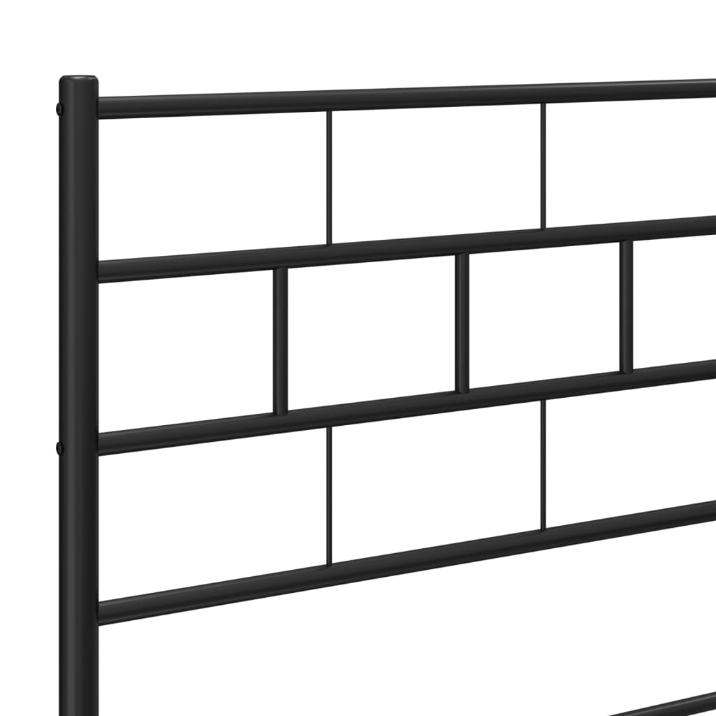 Bedframe met hoofdbord metaal zwart 180x200 cm is nu te koop bij PeponiXL, paradijselijk wonen!