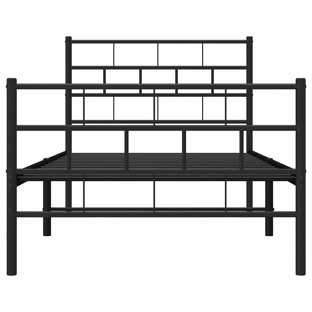 Bedframe met hoofd- en voeteneinde metaal zwart 100x190 cm is nu te koop bij PeponiXL, paradijselijk wonen!