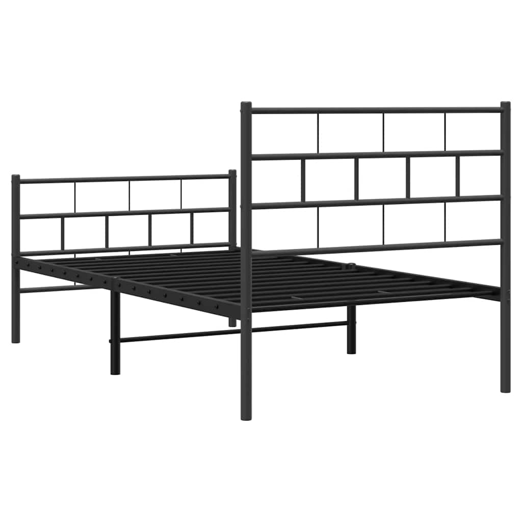 Bedframe met hoofd- en voeteneinde metaal zwart 100x190 cm is nu te koop bij PeponiXL, paradijselijk wonen!