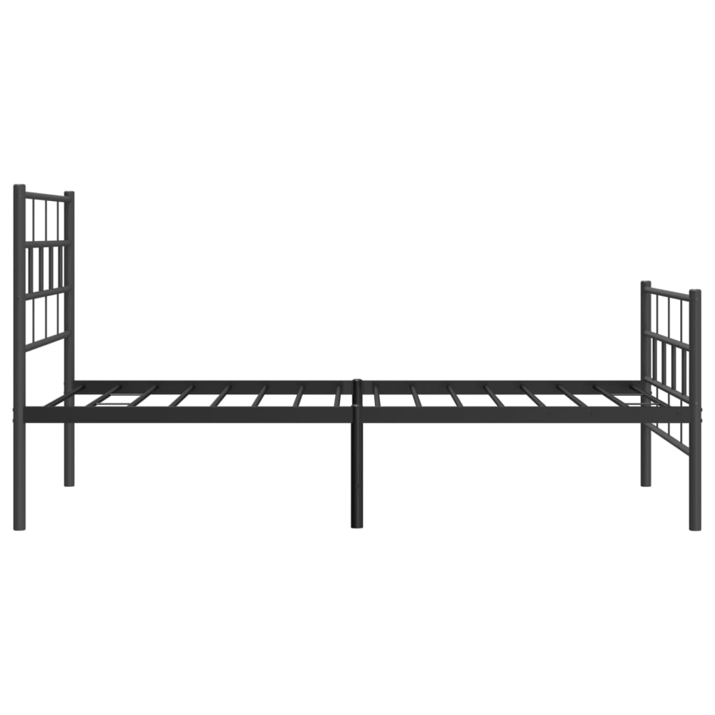 Bedframe met hoofd- en voeteneinde metaal zwart 107x203 cm is nu te koop bij PeponiXL, paradijselijk wonen!