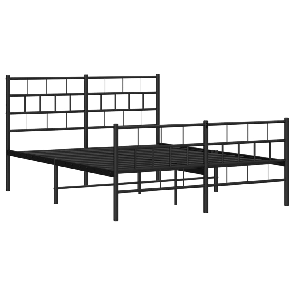 Bedframe met hoofd- en voeteneinde metaal zwart 120x200 cm is nu te koop bij PeponiXL, paradijselijk wonen!
