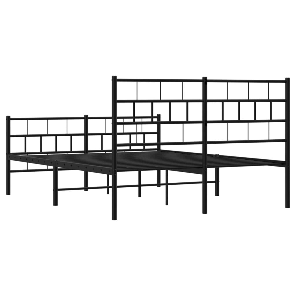 Bedframe met hoofd- en voeteneinde metaal zwart 120x200 cm is nu te koop bij PeponiXL, paradijselijk wonen!