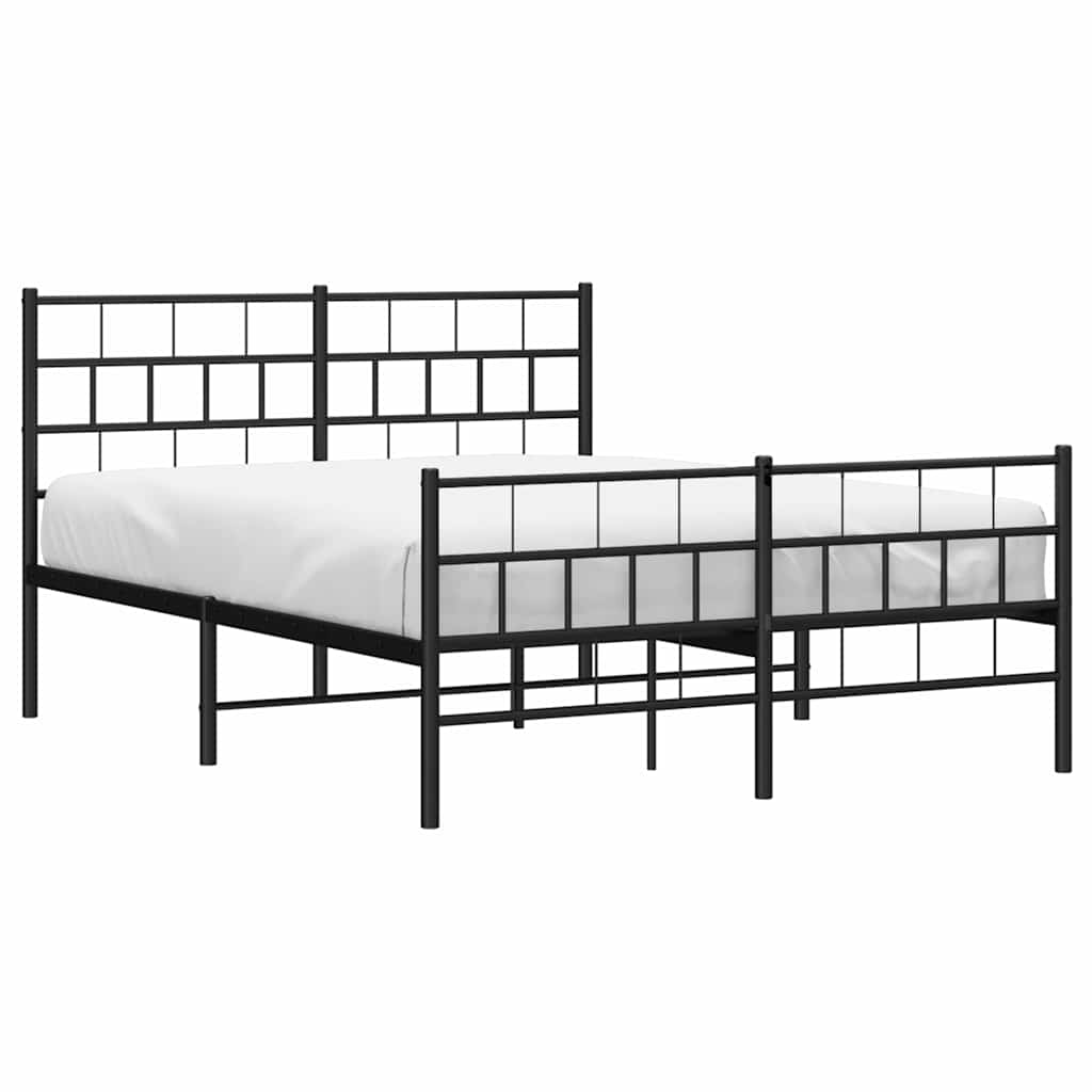 Bedframe met hoofd- en voeteneinde metaal zwart 150x200 cm is nu te koop bij PeponiXL, paradijselijk wonen!
