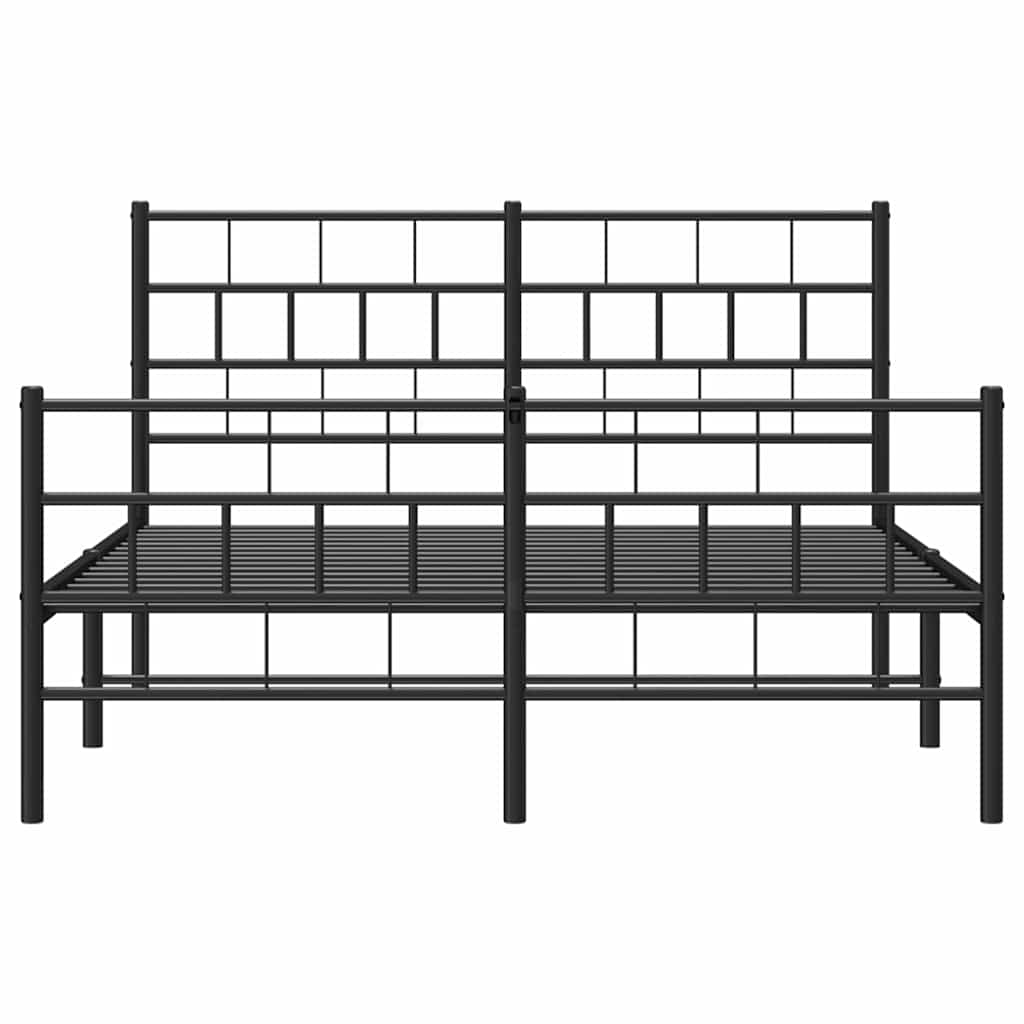 Bedframe met hoofd- en voeteneinde metaal zwart 150x200 cm is nu te koop bij PeponiXL, paradijselijk wonen!