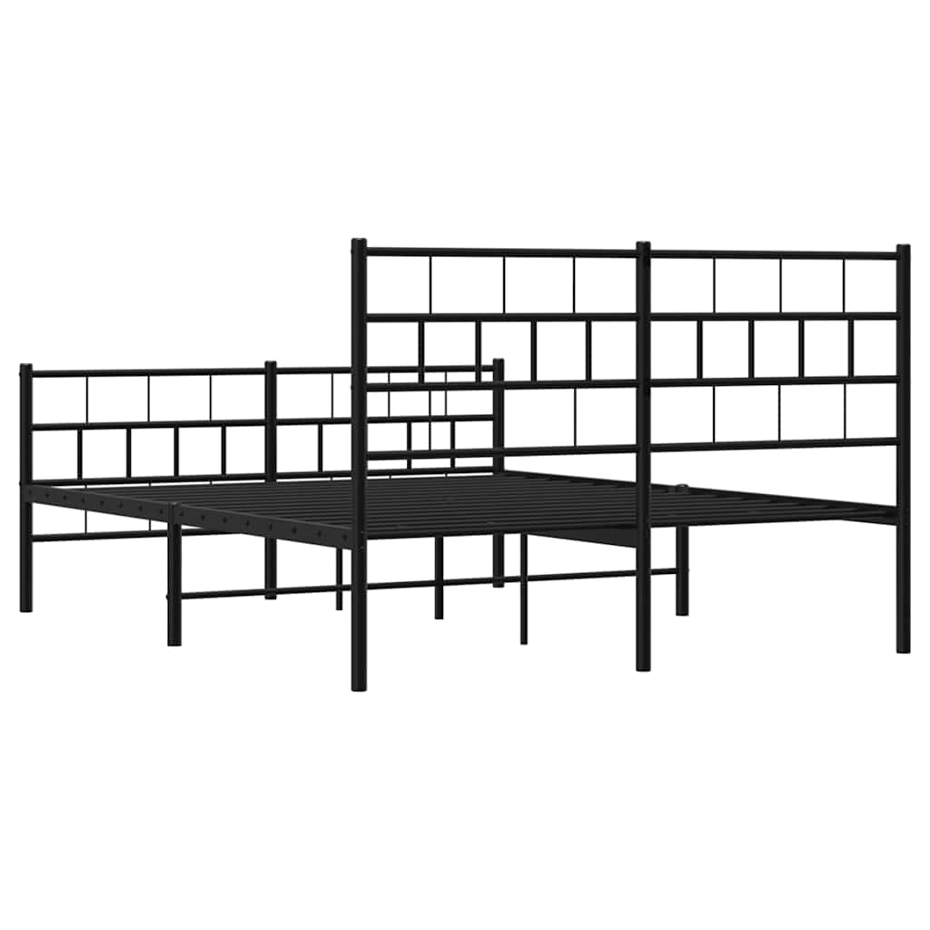 Bedframe met hoofd- en voeteneinde metaal zwart 150x200 cm is nu te koop bij PeponiXL, paradijselijk wonen!