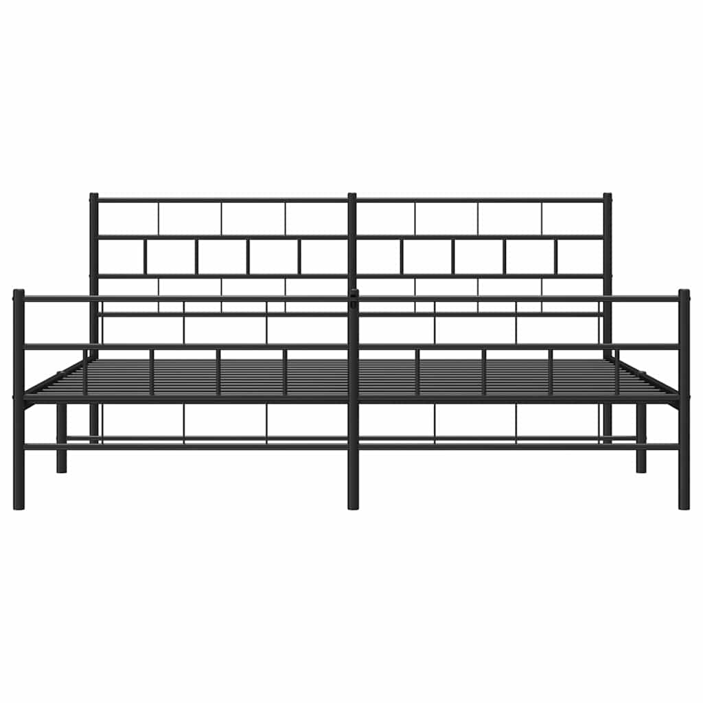Bedframe met hoofd- en voeteneinde metaal zwart 183x213 cm is nu te koop bij PeponiXL, paradijselijk wonen!