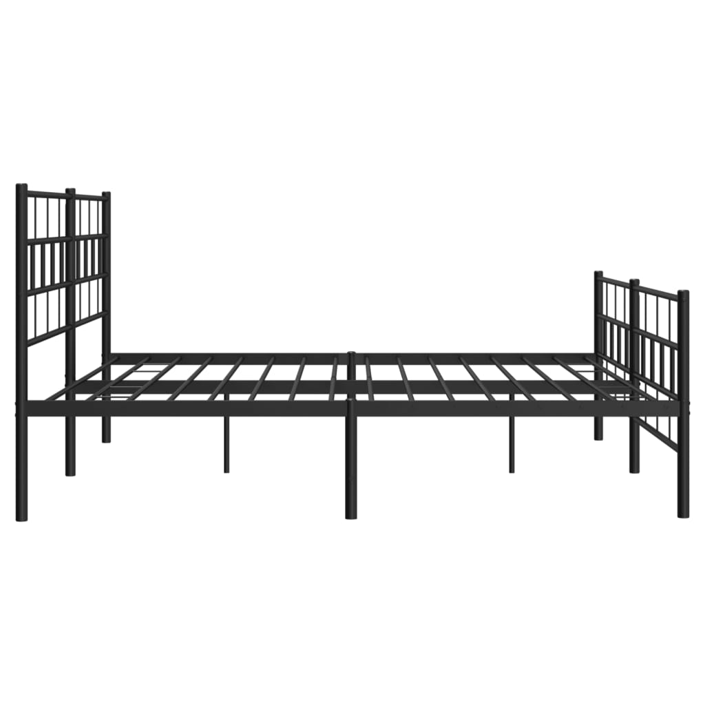 Bedframe met hoofd- en voeteneinde metaal zwart 193x203 cm is nu te koop bij PeponiXL, paradijselijk wonen!