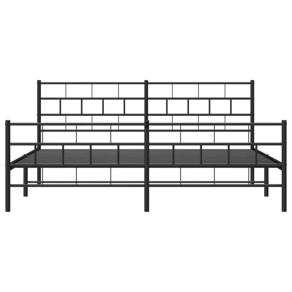 Bedframe met hoofd- en voeteneinde metaal zwart 200x200 cm is nu te koop bij PeponiXL, paradijselijk wonen!