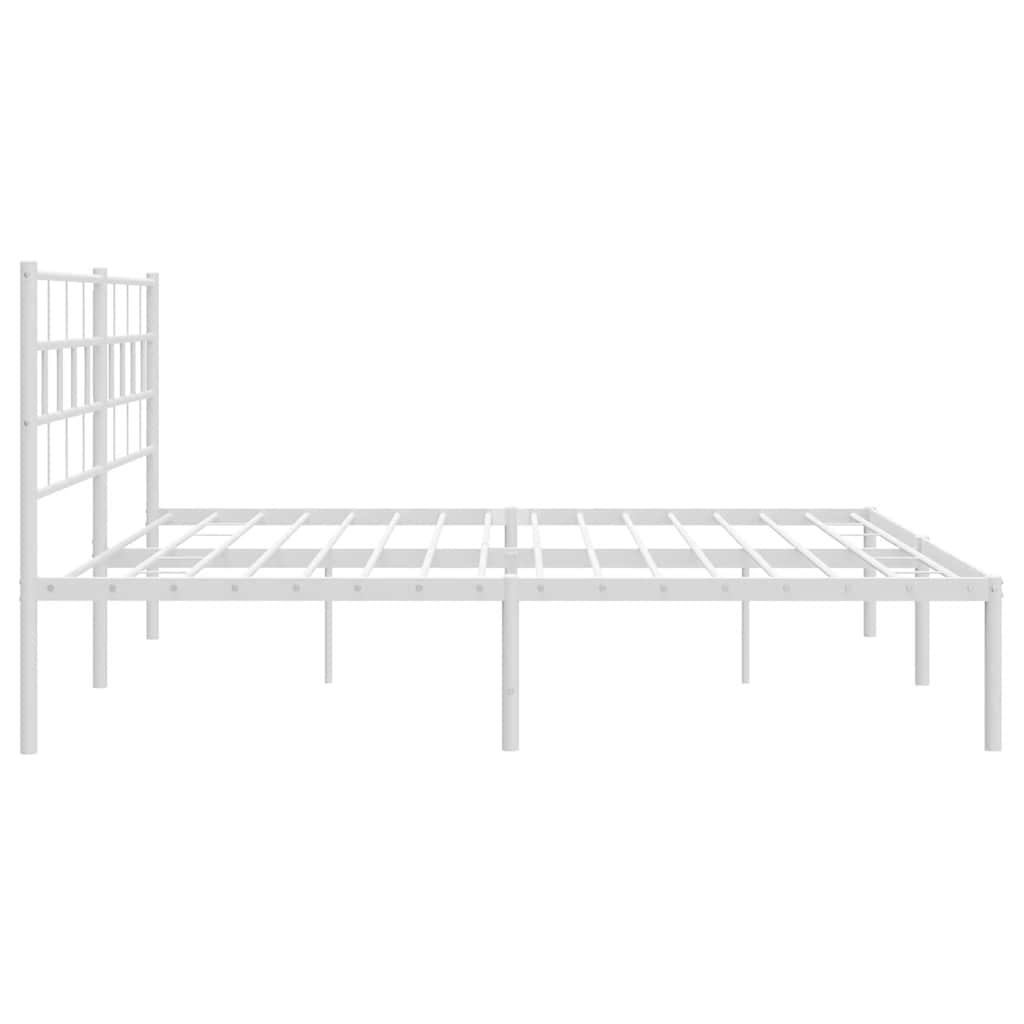 Bedframe met hoofdbord metaal wit 183x213 cm is nu te koop bij PeponiXL, paradijselijk wonen!