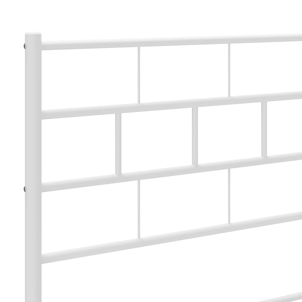 Bedframe met hoofdbord metaal wit 183x213 cm is nu te koop bij PeponiXL, paradijselijk wonen!