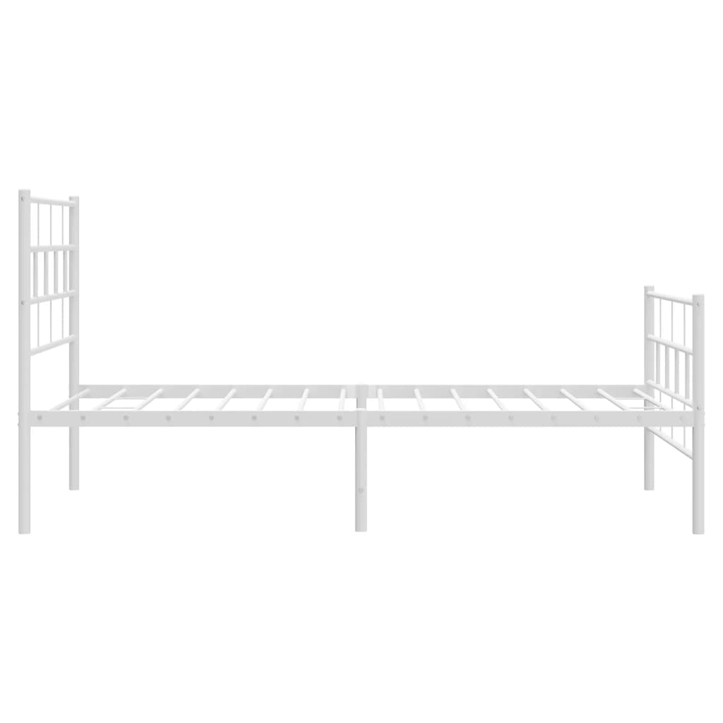 Bedframe met hoofd- en voeteneinde metaal wit 90x200 cm is nu te koop bij PeponiXL, paradijselijk wonen!