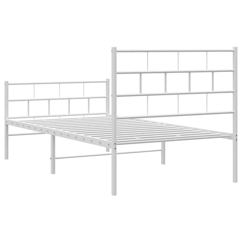 Bedframe met hoofd- en voeteneinde metaal wit 100x190 cm is nu te koop bij PeponiXL, paradijselijk wonen!