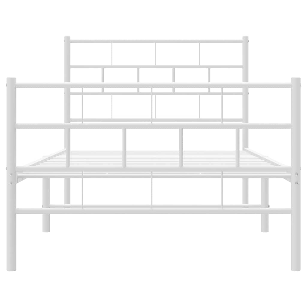 Bedframe met hoofd- en voeteneinde metaal wit 100x200 cm is nu te koop bij PeponiXL, paradijselijk wonen!