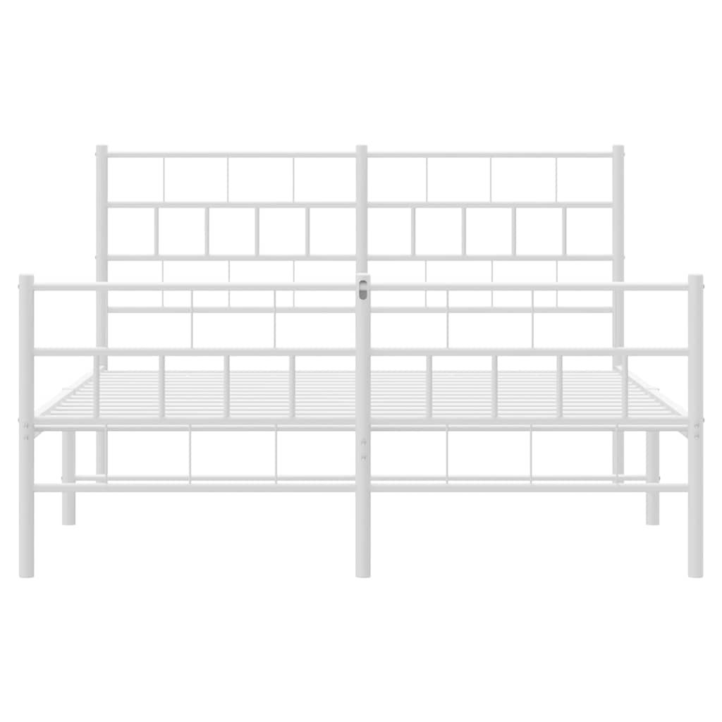 Bedframe met hoofd- en voeteneinde metaal wit 135x190 cm is nu te koop bij PeponiXL, paradijselijk wonen!