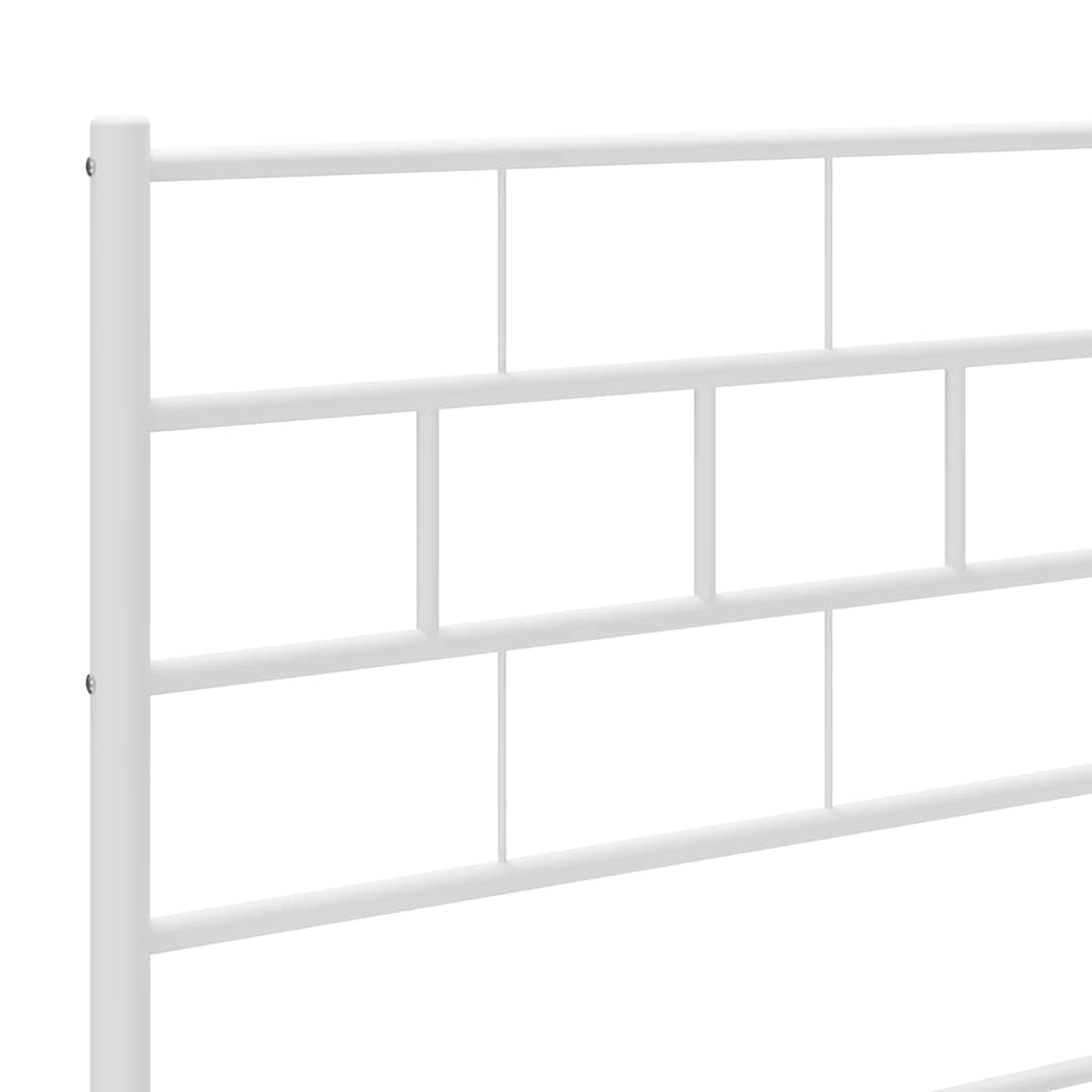 Bedframe met hoofd- en voeteneinde metaal wit 135x190 cm is nu te koop bij PeponiXL, paradijselijk wonen!