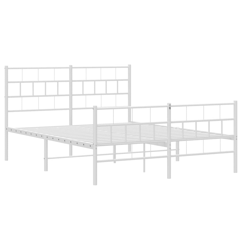 Bedframe met hoofd- en voeteneinde metaal wit 150x200 cm is nu te koop bij PeponiXL, paradijselijk wonen!