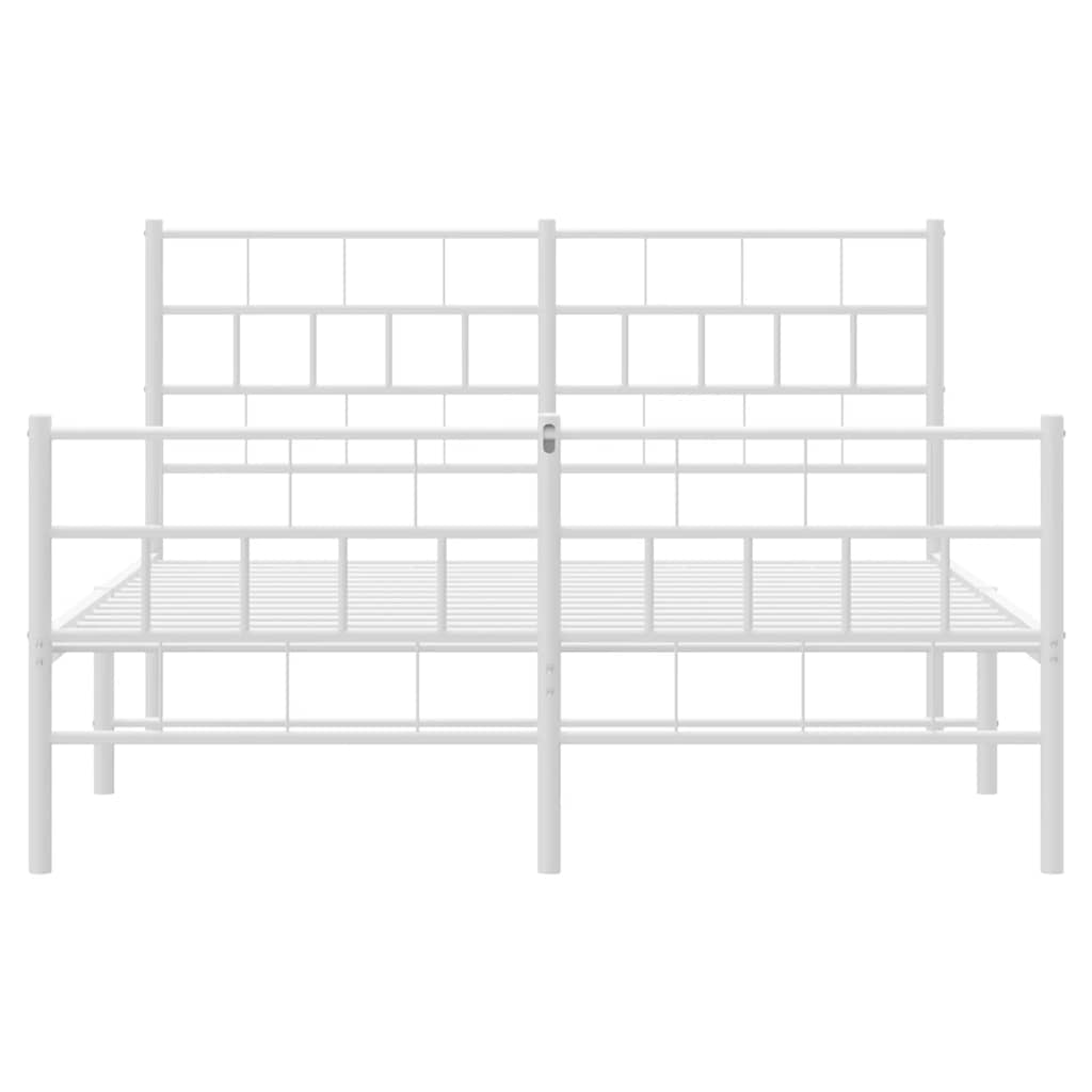 Bedframe met hoofd- en voeteneinde metaal wit 150x200 cm is nu te koop bij PeponiXL, paradijselijk wonen!